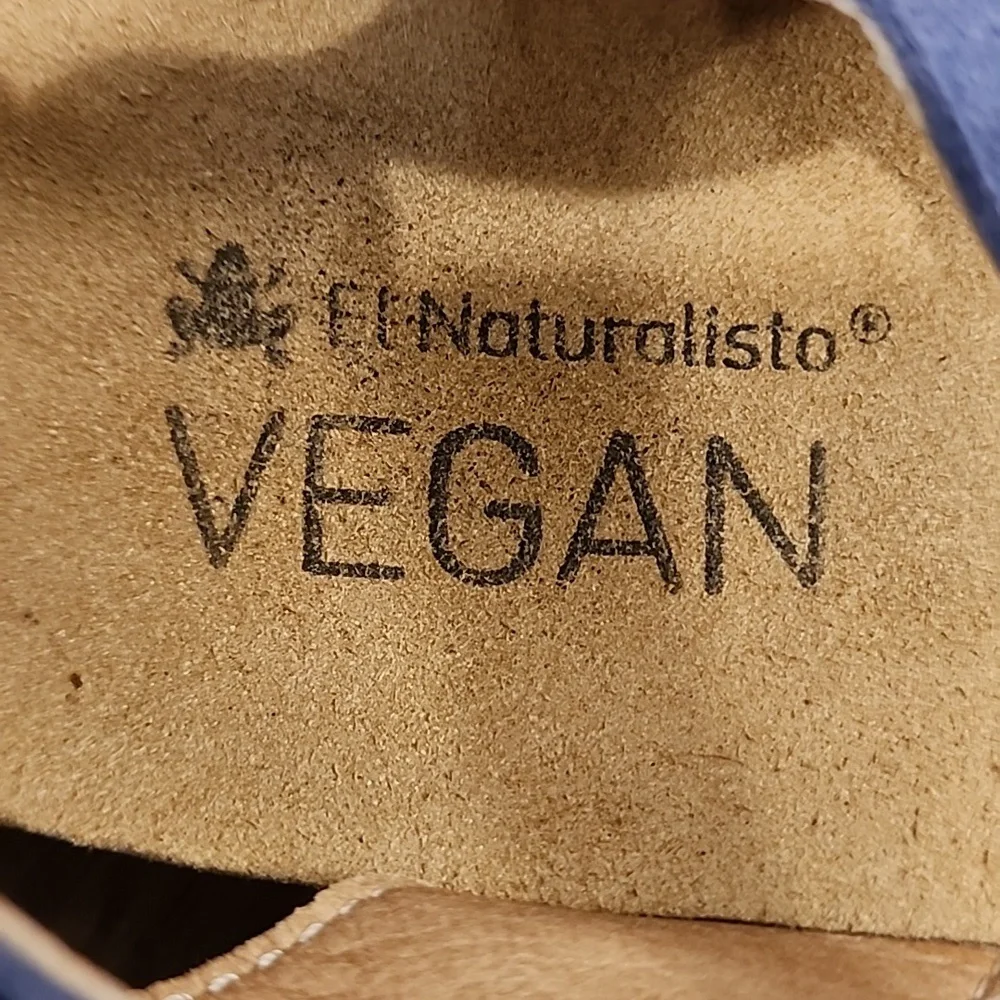 El Naturalista Vegan Sandals Made in Spain Blue Raw Edge Casual size 40/8.5
